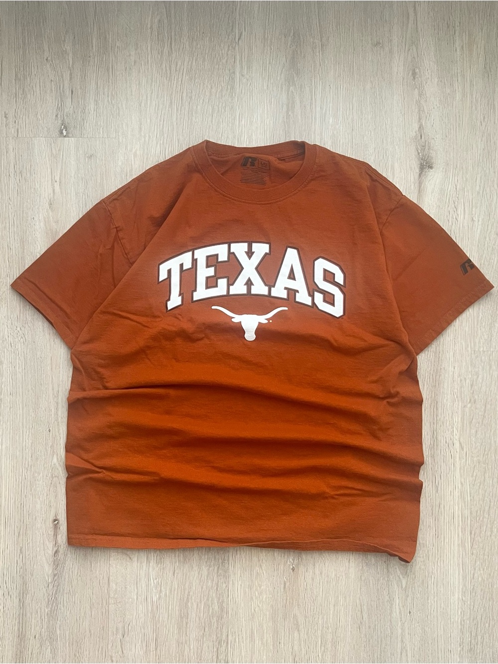 Texas Longhorns Russell Athletic T-Shirt Mens Large Orange Short Sleeve NCAA
